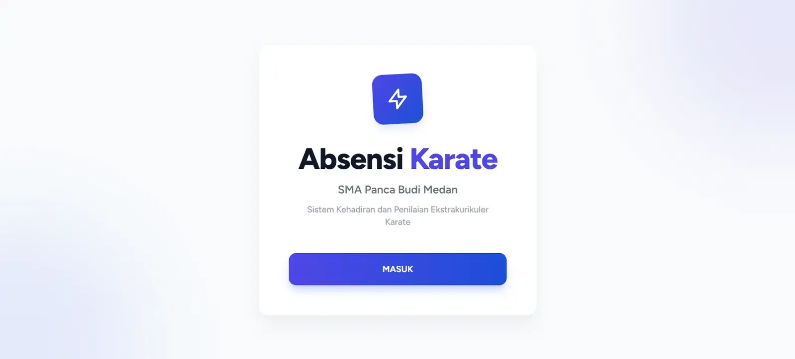 Landing page Sistem Absensi Ekstrakurikuler